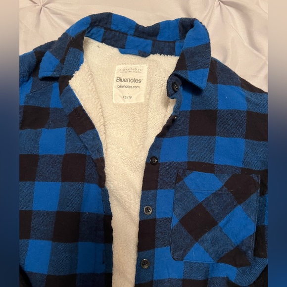 Bluenotes Fluffy Plaid Blue Flannel | XS - Picture 2 of 3